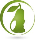 Pear and circle, food and dentist logo