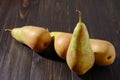 Pear conference on a dark wooden rustic background