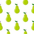 Pear cute vector pattern fruit illustration seamless background