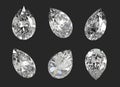 Pear Diamond isolated background 3d rendering Royalty Free Stock Photo