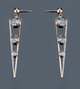 Pear Diamonds Earrings Royalty Free Stock Photo