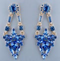 Pear Diamonds Earrings. blue gems Royalty Free Stock Photo