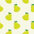 pear flat design seamless pattern. Seamless pattern with leaves and vegetable. Vector illustration of art. Vintage background. Royalty Free Stock Photo