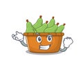 Pear fruit box cartoon character style with happy face Royalty Free Stock Photo