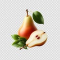 Pear fruit isolated on transparent background Royalty Free Stock Photo