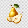 Pear fruit isolated on transparent background Royalty Free Stock Photo