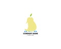 Pear Fruit with Woman Face Vector Logo Template Design Royalty Free Stock Photo