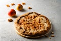 Pear galette cake with walnuts and cinnamon