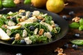 Pear Gorgonzola cheese, blueberries and Walnut Salad. Healthy food Royalty Free Stock Photo