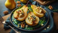 Pear and Gorgonzola Cheese Salad Plates