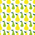 Pear green yellow seamless art pattern background