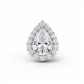 Pear Shaped Diamond Halo Pin In White Gold Royalty Free Stock Photo