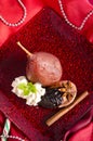Pear helene in red wine Royalty Free Stock Photo