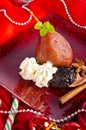 Pear helene in red wine Royalty Free Stock Photo