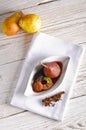 Pear helene in red wine Royalty Free Stock Photo