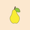 Pear Icon Autumn Fruit Harvest Concept Royalty Free Stock Photo
