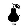 pear icon, black vector sign with editable strokes, concept illustration Royalty Free Stock Photo