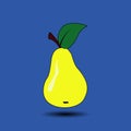 Pear icon in flat style. Isolated object. Pear logo. Vector illustration on white background Royalty Free Stock Photo