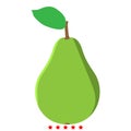 Pear icon Illustration color fill style Royalty Free Stock Photo