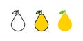 Pear icon. Linear color icon, contour, shape, outline. Thin line. Modern minimalistic design. Vector set. Illustrations Royalty Free Stock Photo