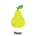 Pear icon, Vector, Illustration. Royalty Free Stock Photo