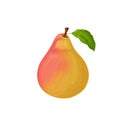Pear. Image of a red pear. Ripe sweet pear. Fresh garden fruit. Vitamin vegetarian product. Vector illustration isolated Royalty Free Stock Photo