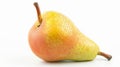 Pear isolated. One whole green pear and a half of fruit on white background. Generative Ai Royalty Free Stock Photo
