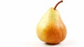 Pear isolated. One whole green pear and a half of fruit on white background. Generative Ai Royalty Free Stock Photo