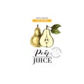 Pear juice design with type and hand drawn pears