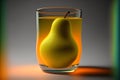 Pear juice glass. Juice splashes. Refreshig fruits concept. Liquid fruits. Generative AI