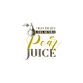 Pear juice type design with hand drawn pear