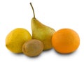 Pear, lemon, orange, kiwi Royalty Free Stock Photo