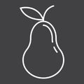 Pear line icon, fruit and diet, vector graphic