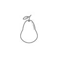 Pear line icon, healthy fruit, vector graphics