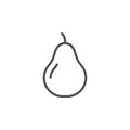 Pear line outline icon fruit concept