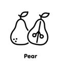 Pear linear icon, Vector, Illustration.