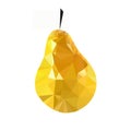 Pear low poly, isolated on a white