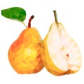 Pear low poly, , triangularity Royalty Free Stock Photo