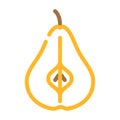pear one cut color icon vector illustration Royalty Free Stock Photo