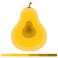 Pear 6 pcs warm shades of color - Vector