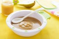 Pear puree for baby nutrition