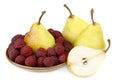 Pear and raspberries Royalty Free Stock Photo