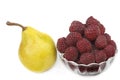 Pear and raspberries Royalty Free Stock Photo