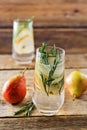 Pear rosemary cocktail with fresh pears