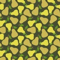 Pear seamless pattern. Hand drawn fresh yellow fruit. Fashion design. Vector sketch background. Doodle wallpaper. Food print for Royalty Free Stock Photo