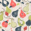 Pear seamless pattern