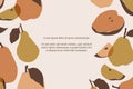 Pear seasonal glowing background banner with blurred overhead shadow and curl crystal structure font