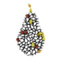Pear shape black and white and colored 3d rendering Royalty Free Stock Photo