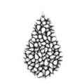 Pear shape black and white on a white background 3d rendering Royalty Free Stock Photo