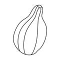 Pear shaped pumpkin in doodle style.